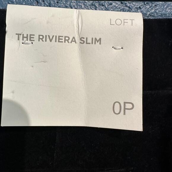 NWT Loft Size 0P Riviera Slim Velour Black Pants Event Holiday Office Work - Picture 9 of 9